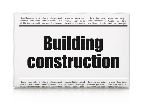 Concepto de construcción: titular del periódico Building Construction — Foto de Stock