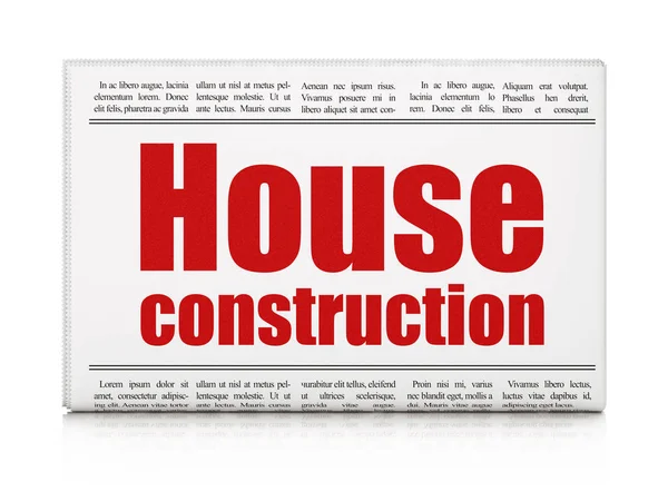 Koncepce výstavby budovy: novinový titulek stavba domu — Stock fotografie