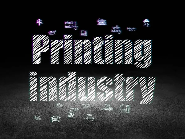 Manufacuring concept: Printing Industry in grunge dark room