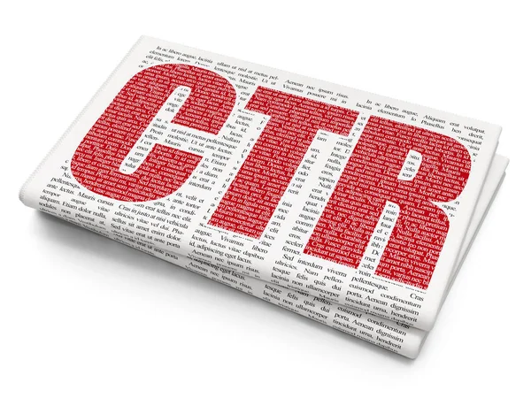 Business concept: CTR on Newspaper background — Stock Photo, Image