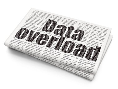 Veri kavramı: veri aşırı gazete arka plan üzerinde