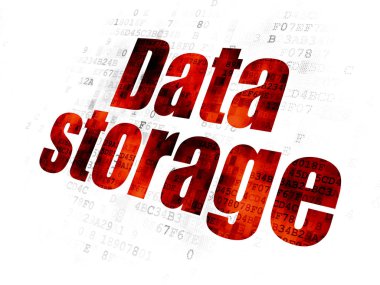 Bilgi kavramı: dijital arka plan üzerinde veri depolama