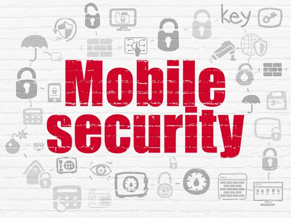 Privacy concept: Mobile Security on wall background — Stock Photo, Image