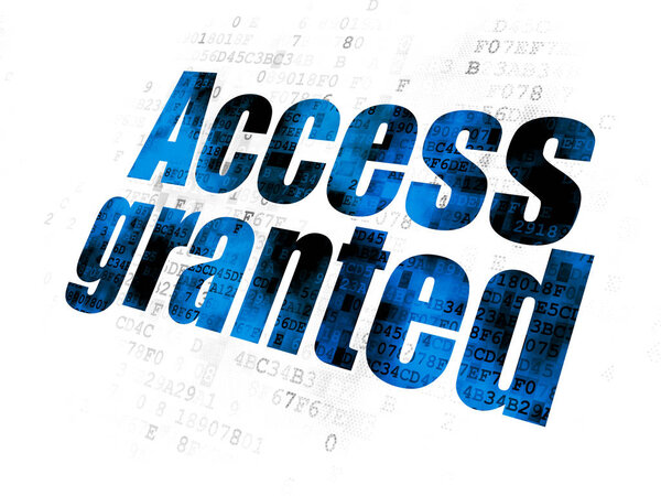 Protection concept: Access Granted on Digital background