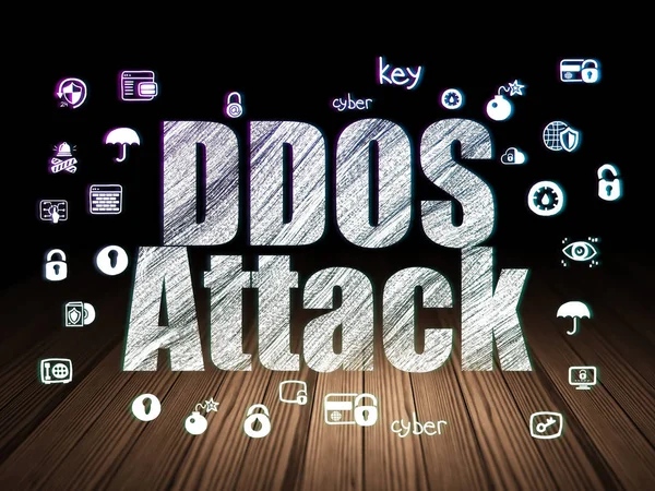 Sicherheitskonzept: DOS-Attacke im Grunge Dark Room — Stockfoto