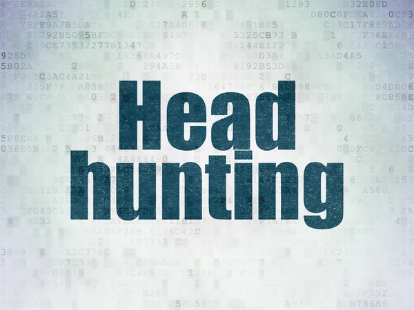 Finance concept: Head Hunting on Digital Data Paper background — Stock Photo, Image