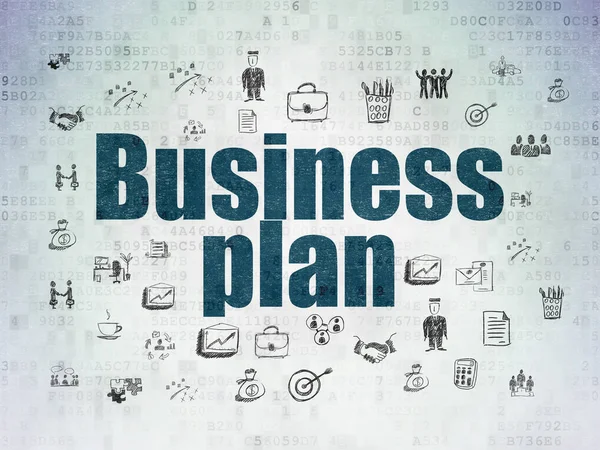Business concept: Business Plan on Digital Data Paper background — Stock Photo, Image