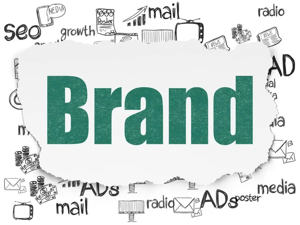 Advertising concept: Brand on Torn Paper background — Stock Photo, Image