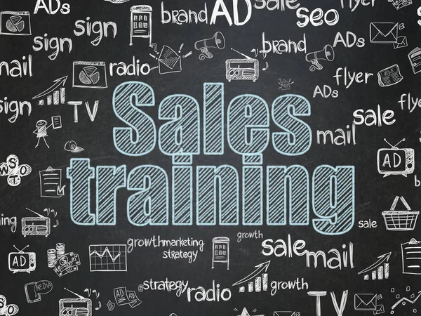 Advertising concept: Sales Training on School board background — Stock Photo, Image