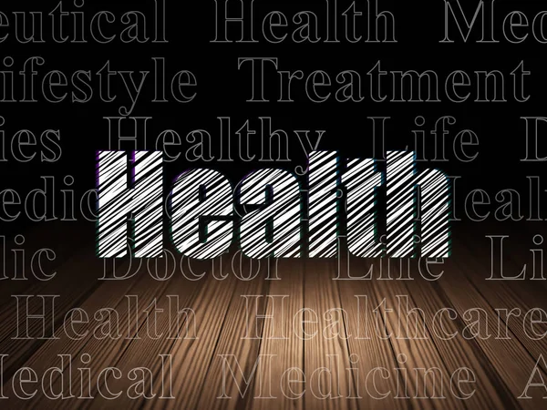 Health concept: Health in grunge dark room — Stock Photo, Image