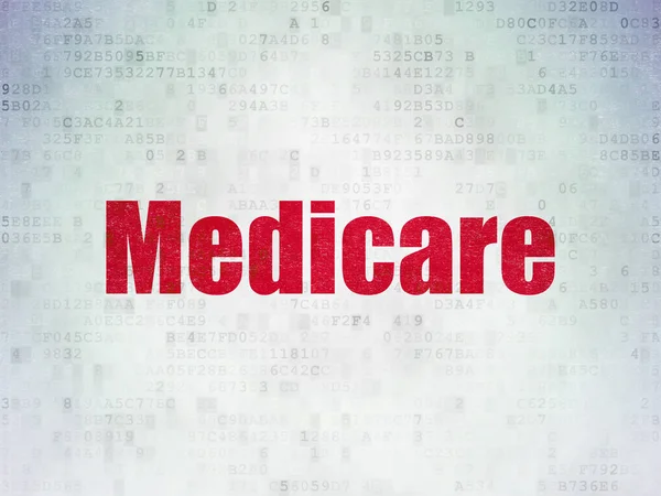Koncept medicína: Medicare na digitální Data papírové pozadí — Stock fotografie