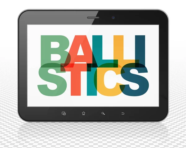 Science concept: Tablet Pc Computer with Ballistics on  display — Stock Photo, Image