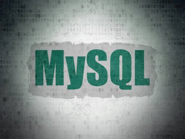 Programlama kavramı: Mysql dijital veri kağıt arka plan üzerinde