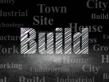 İnşaat kavramı: grunge karanlık odada kurmak