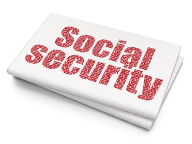 Emniyet konsepti: sosyal güvenlik boş gazete arka plan üzerinde