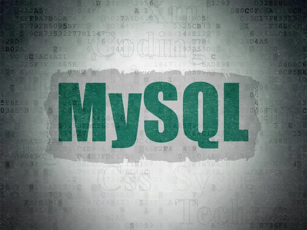 Концепция программирования: MySQL on Digital Data Paper background — стоковое фото