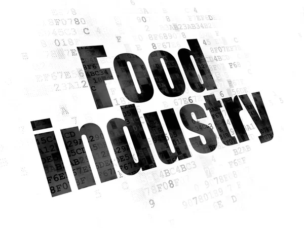 業界の概念: デジタル背景に食品産業 — ストック写真