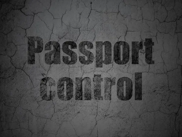Concept van de reizen: paspoortcontrole op grunge muur achtergrond — Stockfoto