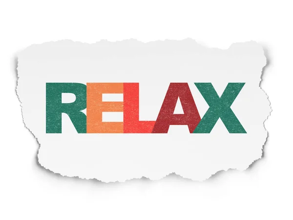 Nyaralás koncepció: Relax szakadt papír alapon — Stock Fotó