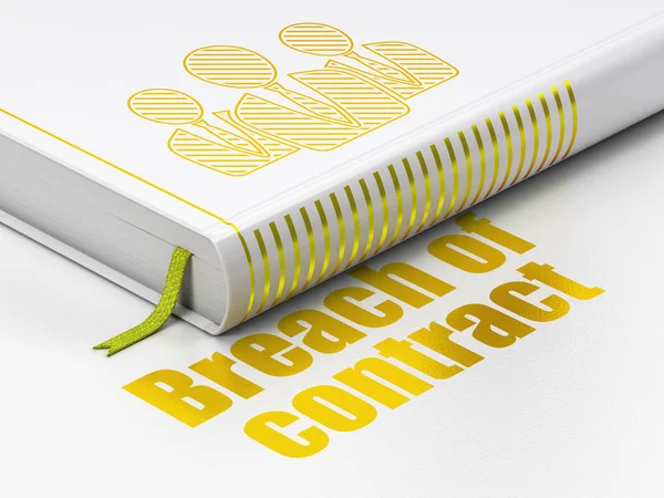 Law concept: book Business People, Breach Of Contract on white background — Stock Photo, Image