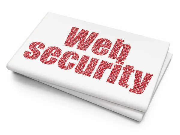 Concepto de seguridad: Seguridad web en el fondo del periódico en blanco — Foto de Stock
