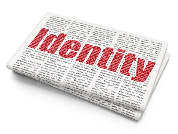Veiligheidsconcept: identiteit op krant achtergrond — Stockfoto