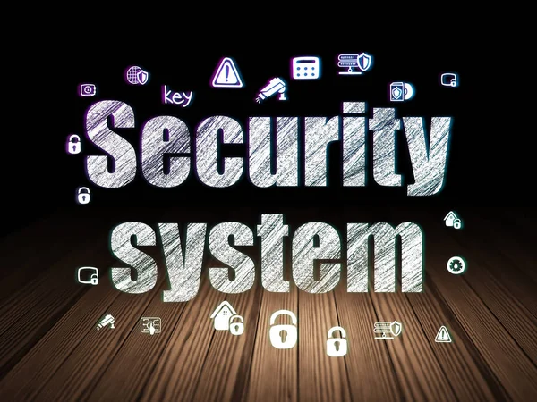 Bezpečnostní koncepce: bezpečnostní systém v temné místnosti grunge — Stock fotografie
