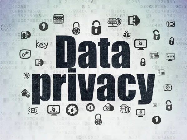 安全概念︰ 数据隐私数字数据纸张背景上 — 图库照片