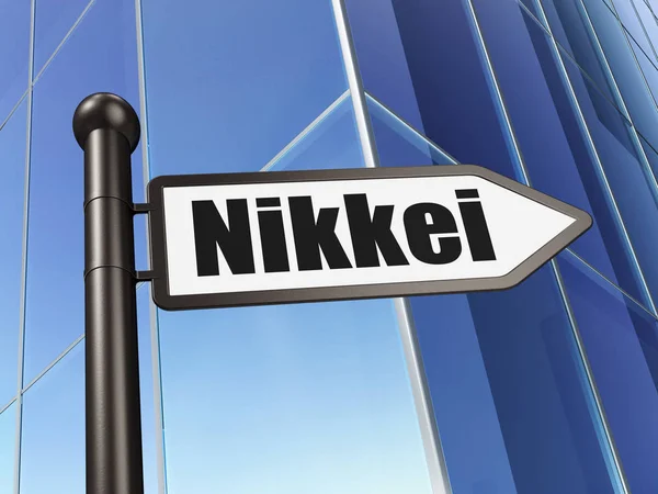 Börsenindizes: Nikkei-Zeichen auf Baugrund — Stockfoto