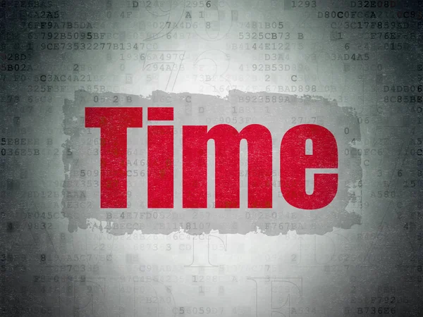 Conceito de tempo: Tempo sobre fundo de papel de dados digitais — Fotografia de Stock