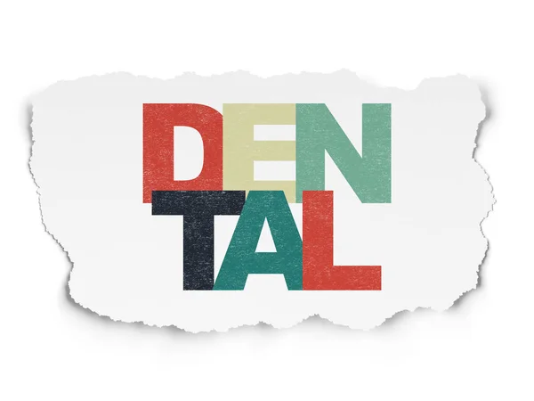 Hälsokoncept: Dental på sönderrivet papper bakgrund — Stockfoto