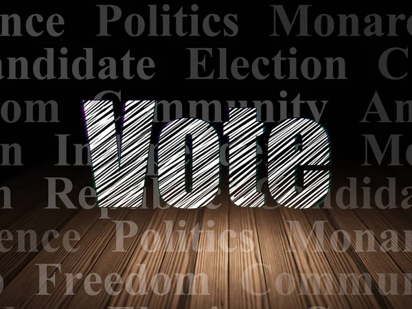 Politics concept: Vote in grunge dark room — Stock Photo, Image
