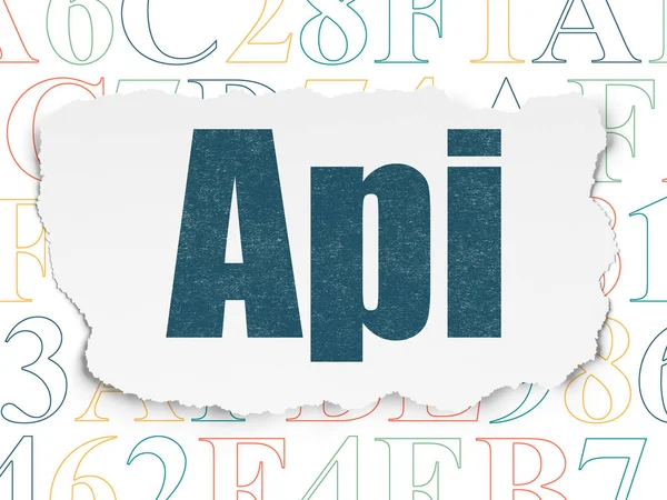 Veritabanı kavramı: API yırtılmış kağıt arka plan üzerinde — Stok fotoğraf