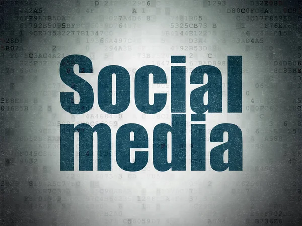 Concetto di social network: Social Media su sfondo Digital Data Paper — Foto Stock