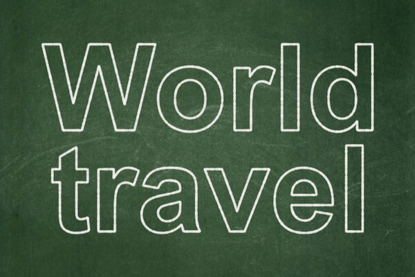 Travel concept: text World Travel on Green chalkboard background
