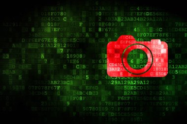 tatil kavramı: dijital arka plan üzerinde fotoğraf makinesi