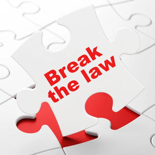 Concetto di legge: infrangere la legge sullo sfondo puzzle — Foto Stock