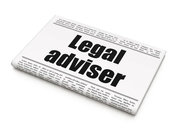 Law concept: krantenkop juridisch adviseur — Stockfoto