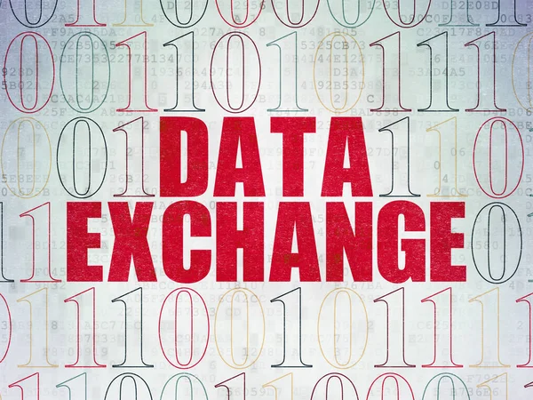 Pojęcie danych: wymiany danych na tle cyfrowych danych papierze — Zdjęcie stockowe