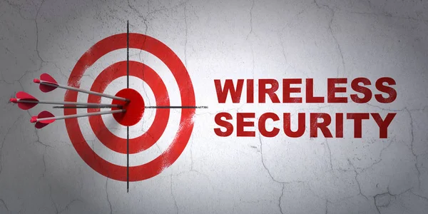 Privacy concept: target and Wireless Security on wall background — Stock Photo, Image