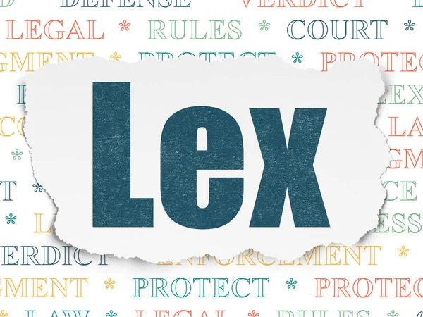 Law concept: Lex on Torn Paper background