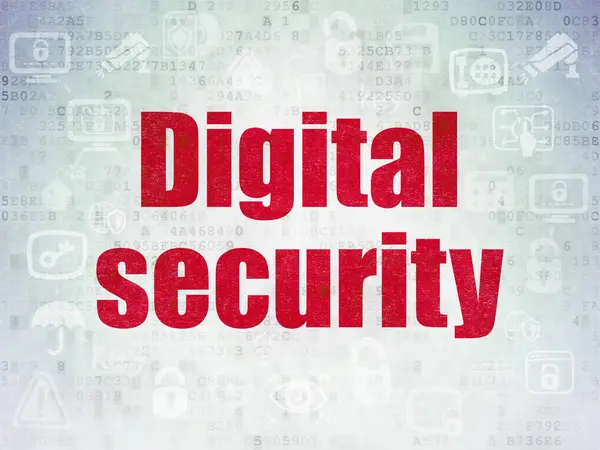 Концепция безопасности: Цифровая безопасность на фоне цифровой бумаги данных — стоковое фото
