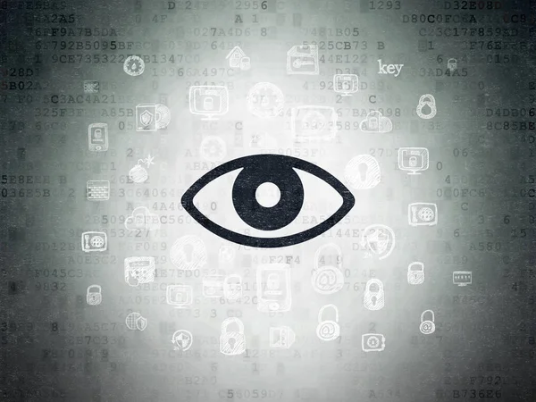 Güvenlik kavramı: Dijital Veri Kağıdı arkaplanındaki göz — Stok fotoğraf