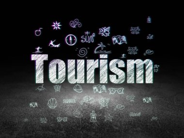 Tatil kavramı: grunge karanlık odada turizm