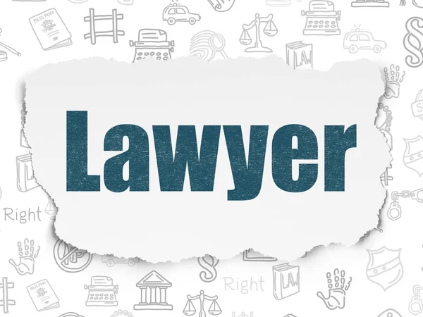 Conceito de lei: Advogado em Torn Paper background — Fotografia de Stock