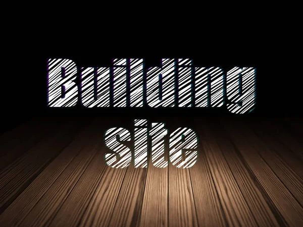 Bina inşaat kavramı: şantiye grunge karanlık odada