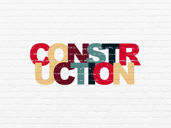 Conceito de construção civil: Construção no fundo da parede — Fotografia de Stock