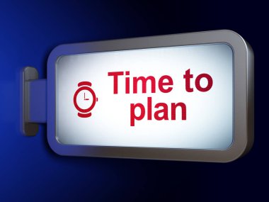 Zaman kavramı: zaman planı ve billboard arka plan üzerinde el izle