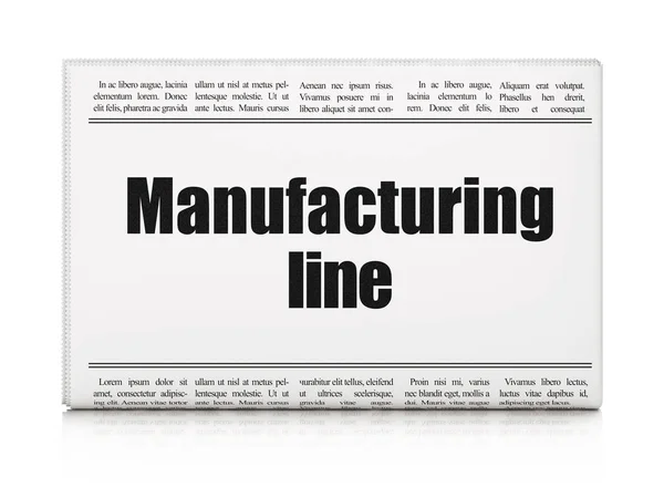 Branchenkonzept: Produktionslinie für Zeitungsschlagzeilen — Stockfoto