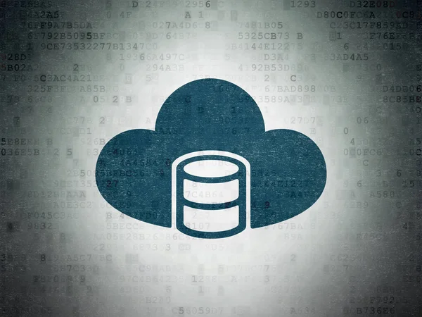 Koncept: databáze s Cloud na digitálních dat. papír na pozadí — Stock fotografie